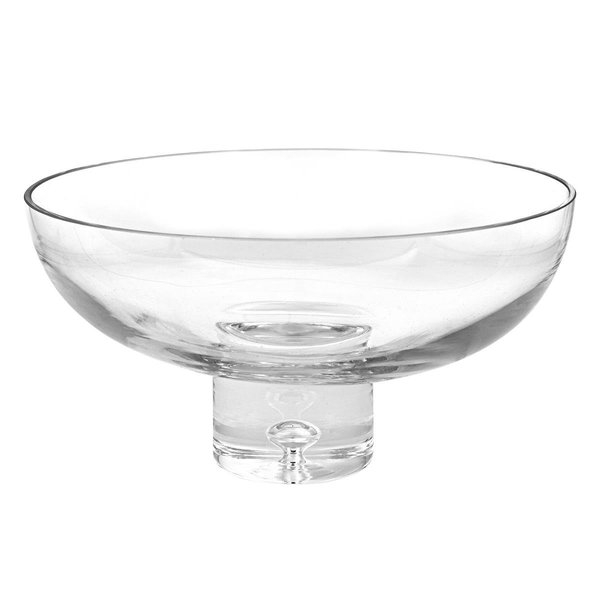 Tarifa 11 in. Mouth Blown Deep Pedestal Glass Centerpiece Bowl TA2627413
